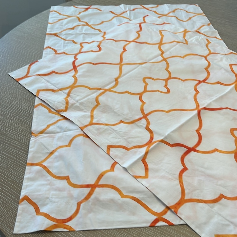 2 KING pillow shames never used from ABC carpet!🧡🤍 - Picture 2 of 3